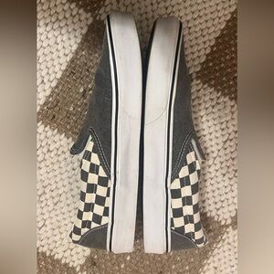 Vans slip on - grey with grey/white checkerboard on the side - Men’s 11